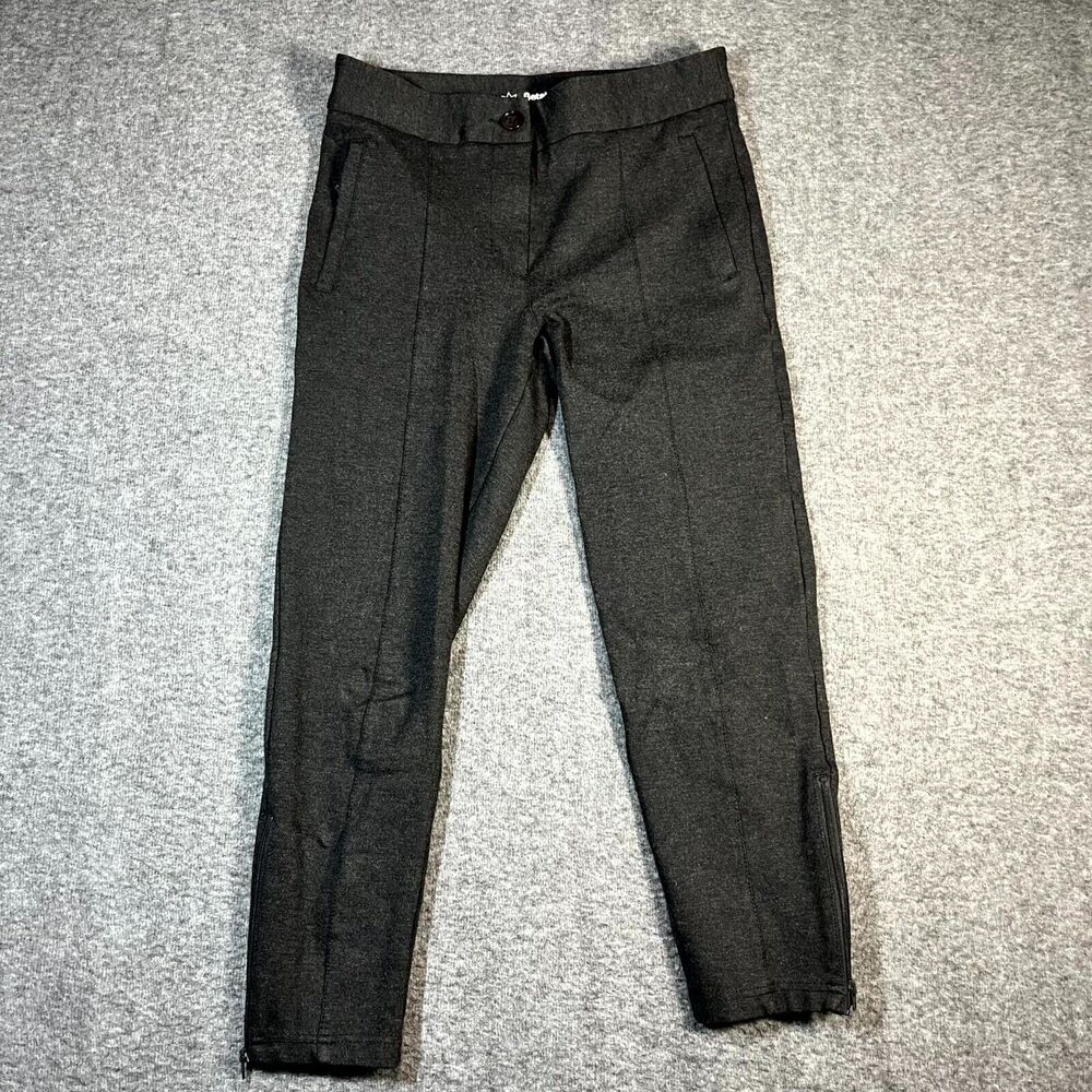 Betabrand S Petite Pants Charcoal Gray Classic Yoga Stretchy Dress Pants Zipper